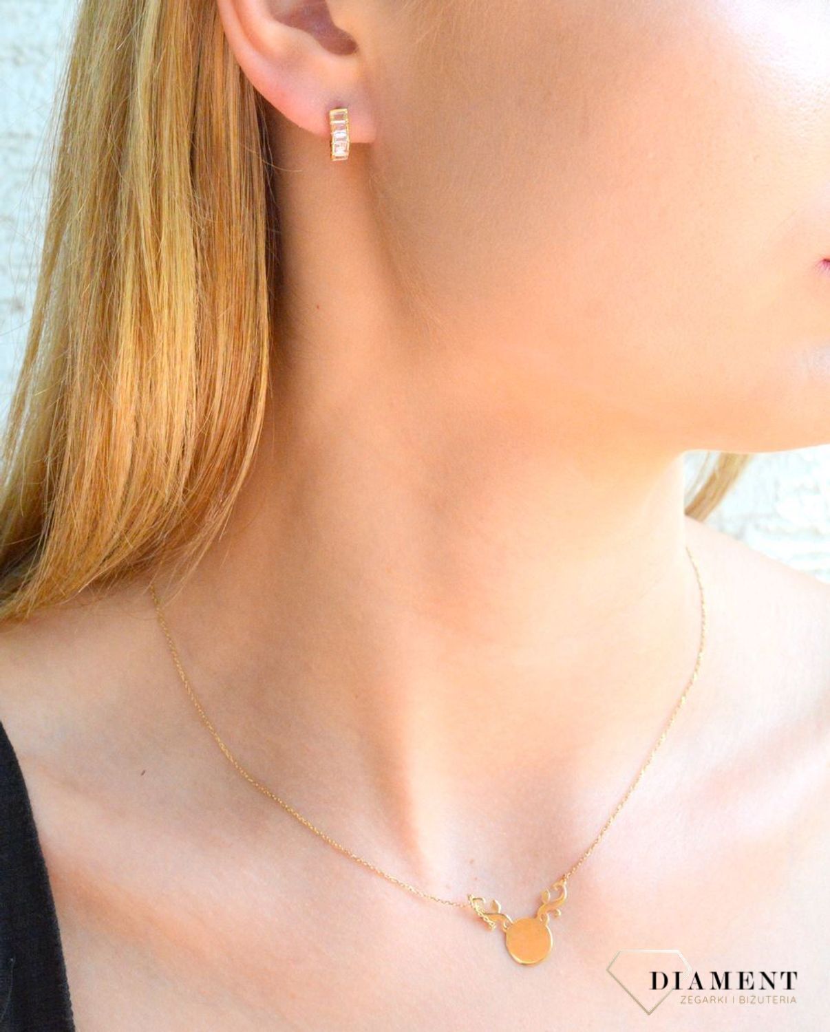 Złote kolczyki ozdobione różowymi i białymi cyrkoniami KL 3298A.jpg